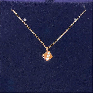 Swarovski Gold Tone Crystal Dice Pendant Necklace NWT